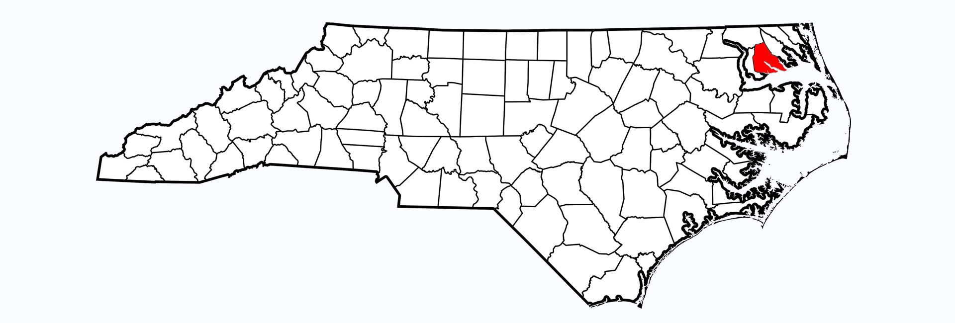 A map of north carolina with counties marked.